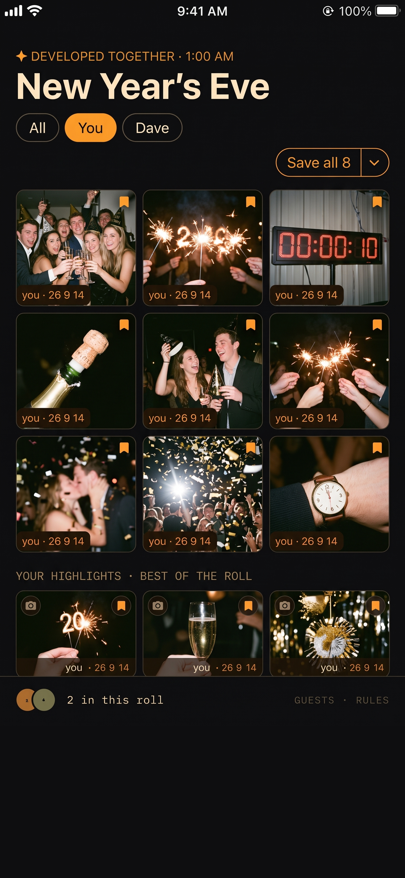 A DEVELOP·LATER film-look shot — New Year's Eve.